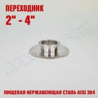 Переходник кламп-кламп укороченный 2" - 4"
