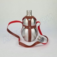 Фляжка бутылка стальная Тыква 1,5 л в кожаном чехле